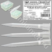 Наконечник для дозаторов с фильтром 20-300 мкл, для ПЦР, тип Eppendorf, с делениями, стерильный, 96 шт. в штативе, Aptaca 12001413